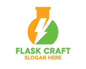 Lab Flask Thunder logo design