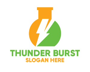 Lab Flask Thunder logo design