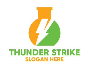 Lab Flask Thunder logo design