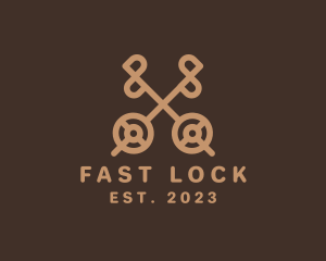 Retro Antique Key  logo design