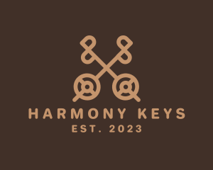 Retro Antique Key  logo design