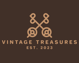 Retro Antique Key  logo
