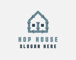 House Pipe Plumbing logo design