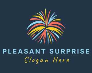 Surprise Fireworks Burst logo design