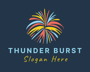 Surprise Fireworks Burst logo design