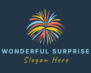 Surprise Fireworks Burst logo design