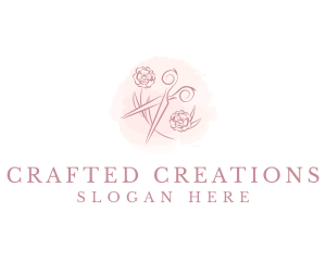 Tailoring Floral Scissors logo design