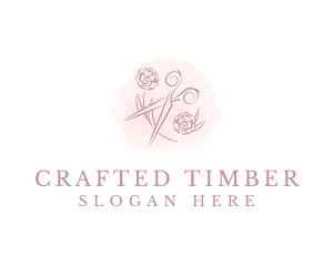 Tailoring Floral Scissors logo design