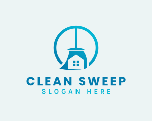 Blue Broomstick Cleaning logo design