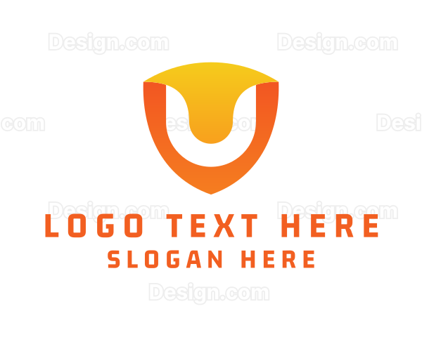Modern Shield Letter U Logo