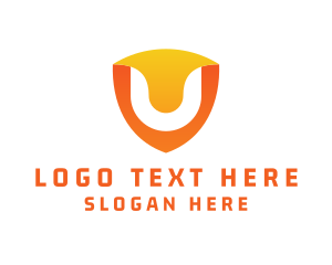 Modern Shield Letter U logo
