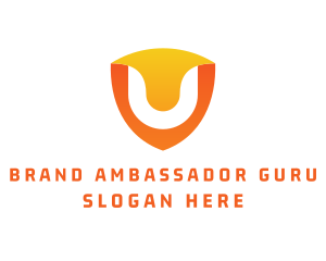 Modern Shield Letter U logo design