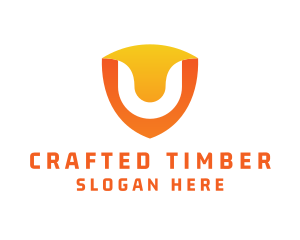 Modern Shield Letter U logo design