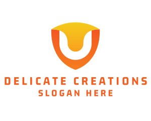 Modern Shield Letter U logo design