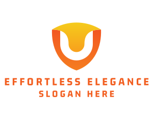 Modern Shield Letter U logo design