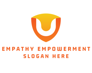 Modern Shield Letter U logo design