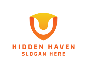 Modern Shield Letter U logo design