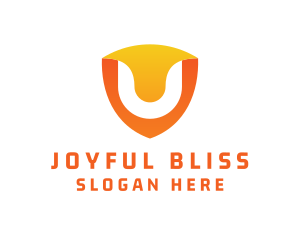 Modern Shield Letter U logo design