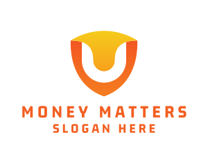 Modern Shield Letter U logo design