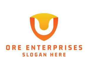 Modern Shield Letter U logo design