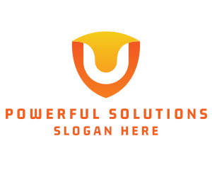 Modern Shield Letter U logo design