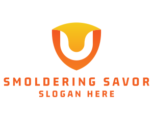 Modern Shield Letter U logo design