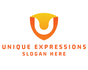 Modern Shield Letter U logo design