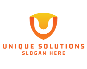 Modern Shield Letter U logo design