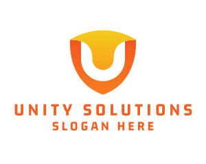 Modern Shield Letter U logo design