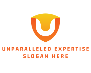 Modern Shield Letter U logo design