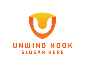 Modern Shield Letter U logo design