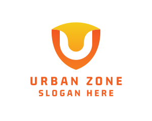 Modern Shield Letter U logo design