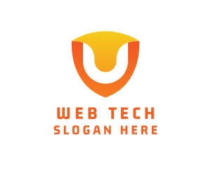 Modern Shield Letter U logo design