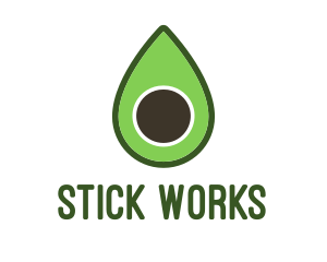 Green Avocado Sliced logo design