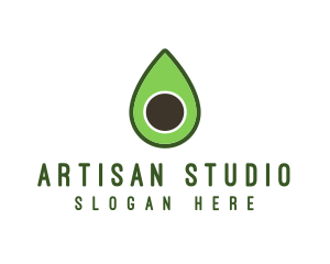 Green Avocado Sliced logo design