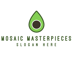 Green Avocado Sliced logo design