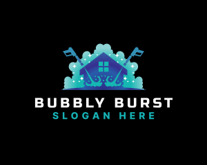 Bubble Cleaning Pressure Wash logo design