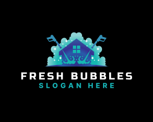 Bubble Cleaning Pressure Wash logo design