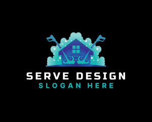 Bubble Cleaning Pressure Wash logo design