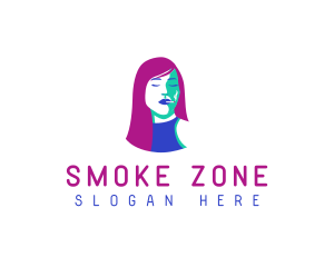 Woman Cigarette Tobacco logo design