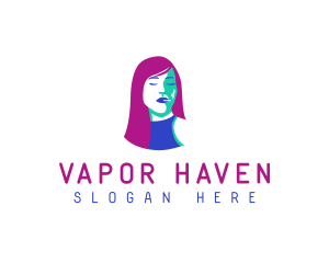 Woman Cigarette Tobacco logo design