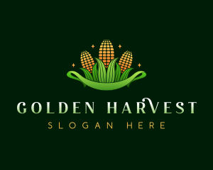 Corn Crop Harvest logo design