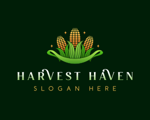 Corn Crop Harvest logo design