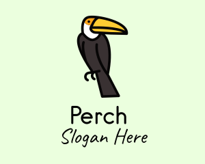 Perched Toucan Bird logo design