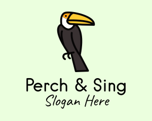 Perched Toucan Bird logo design