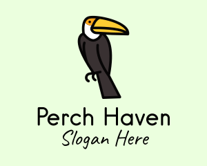 Perched Toucan Bird logo design