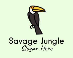 Perched Toucan Bird logo design