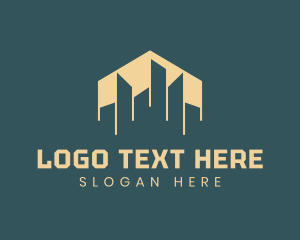 Hexagon Building Cityscape logo