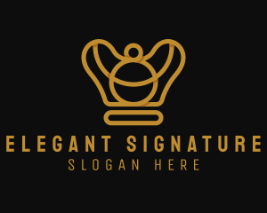 Elegant Gold Crown logo design