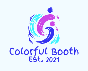 Colorful Artsy Brushstroke logo design